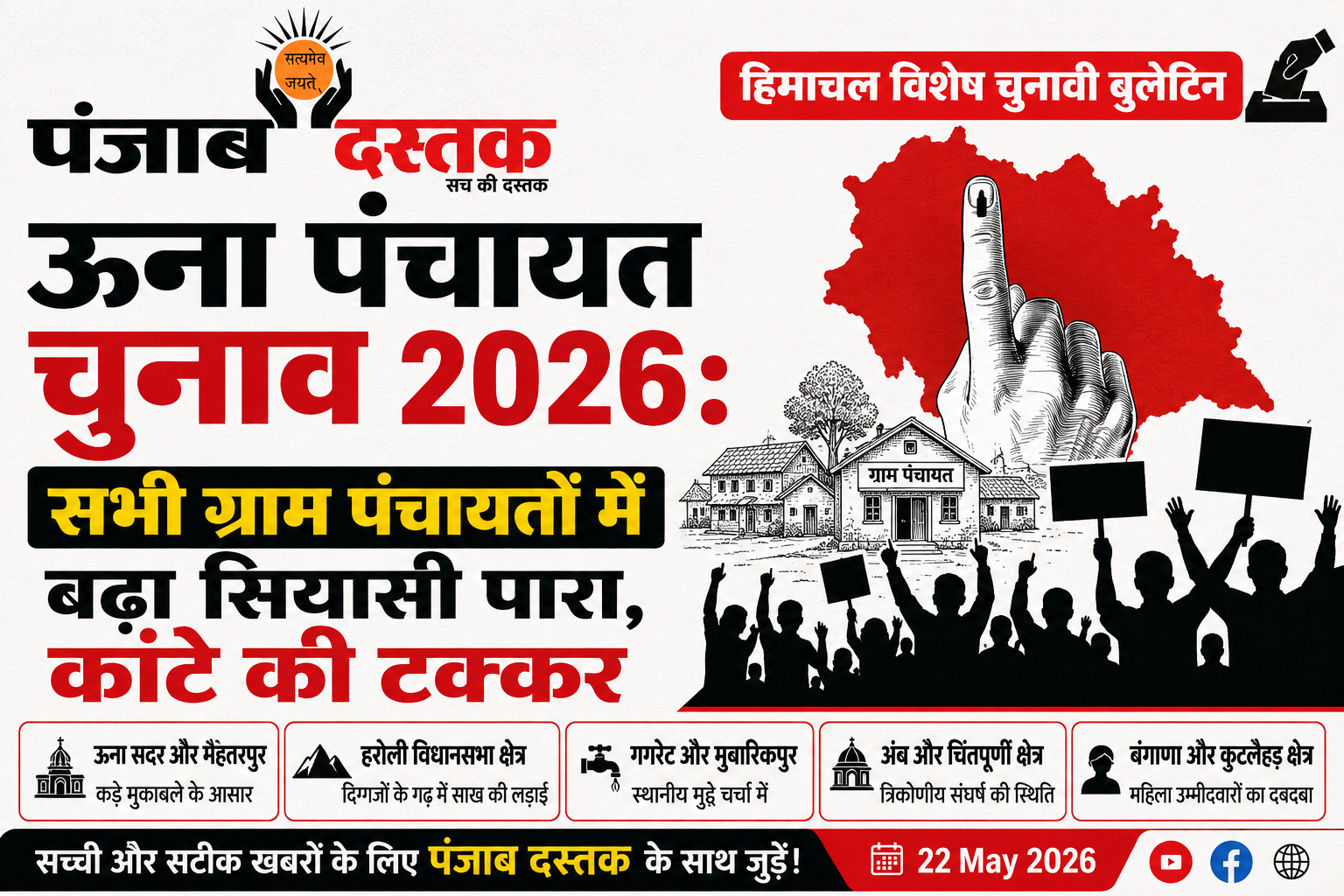 ऊना पंचायत चुनाव 2026: सभी पंचायतों में बढ़ा सियासी पारा
