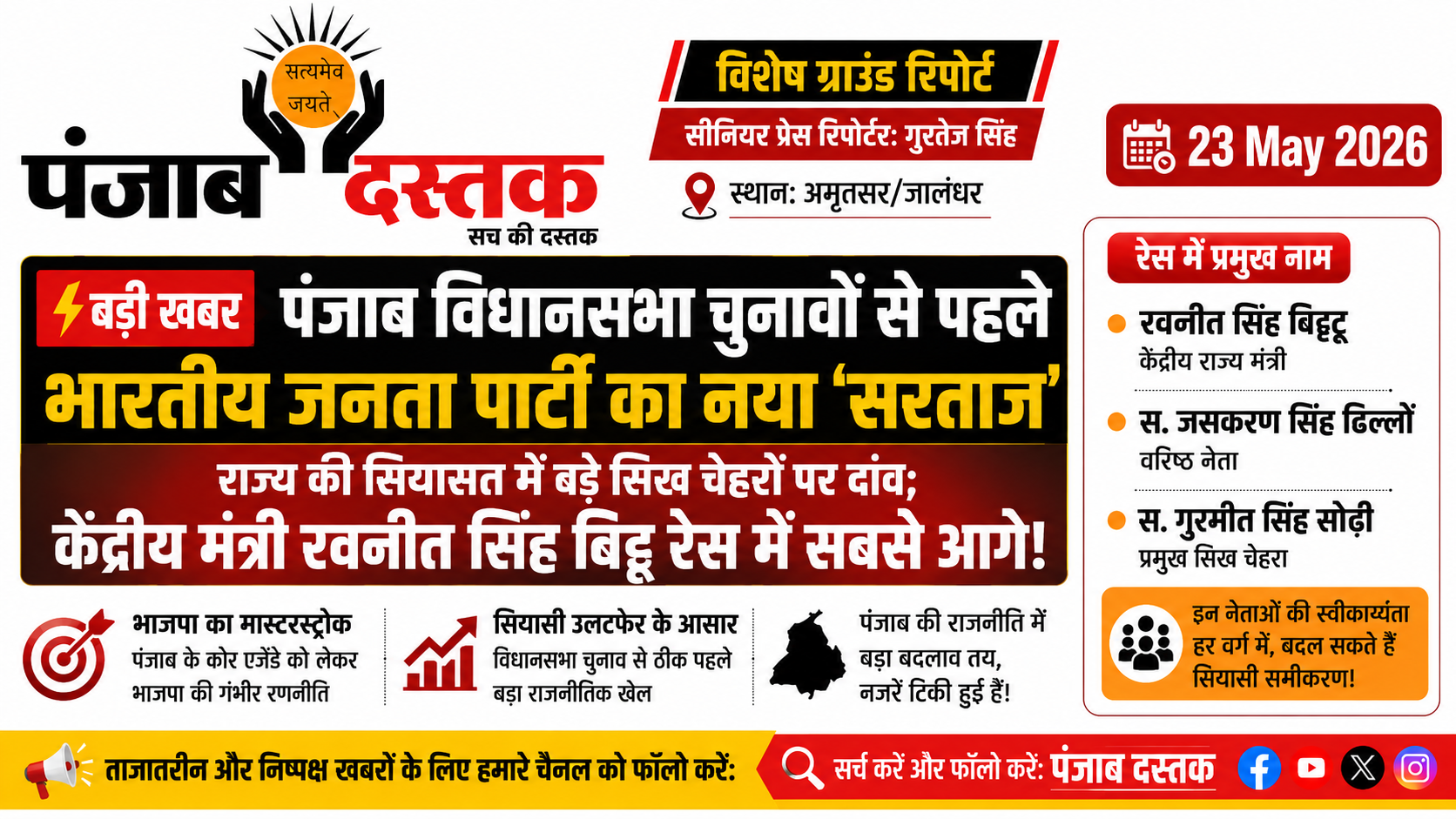 Punjab BJP का नया सिख चेहरा कौन? बिट्टू सबसे आगे