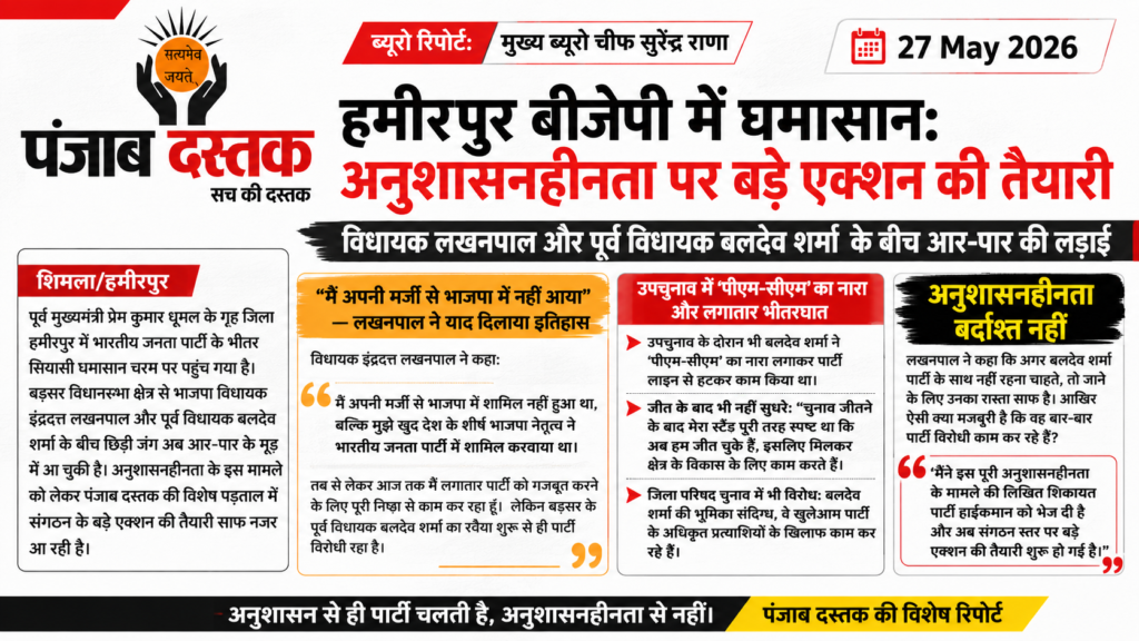 हमीरपुर बीजेपी में घमासान, बड़े एक्शन की तैयारी