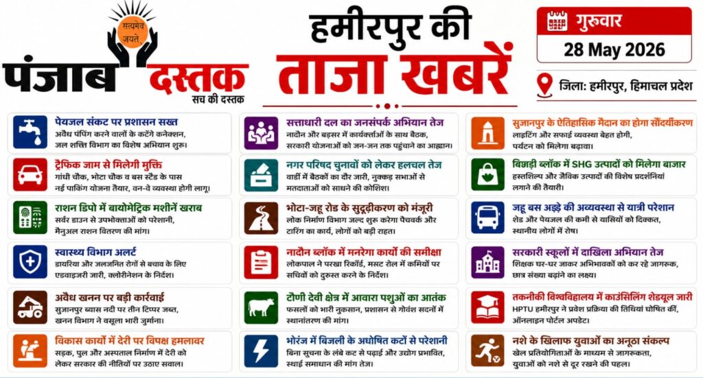 हमीरपुर अपडेट: पेयजल संकट, जाम, बिजली कट और विकास कार्य