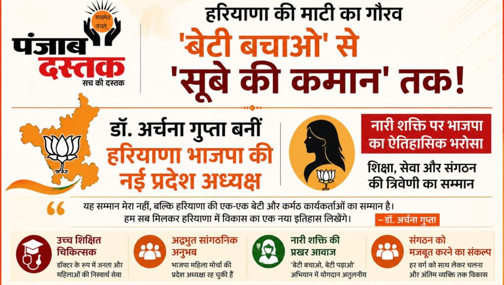 डॉ. अर्चना गुप्ता बनीं हरियाणा भाजपा अध्यक्ष