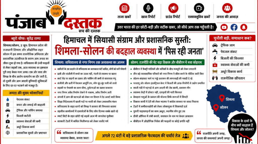 शिमला-सोलन में प्रशासनिक सुस्ती और सियासी संग्राम, जनता परेशान