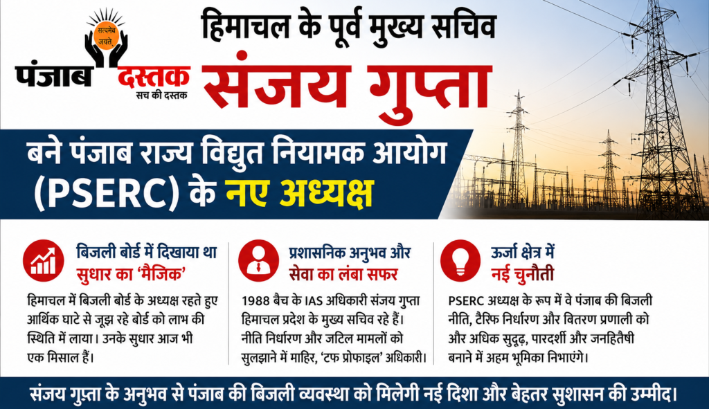 पूर्व मुख्य सचिव संजय गुप्ता बने PSERC के नए अध्यक्ष