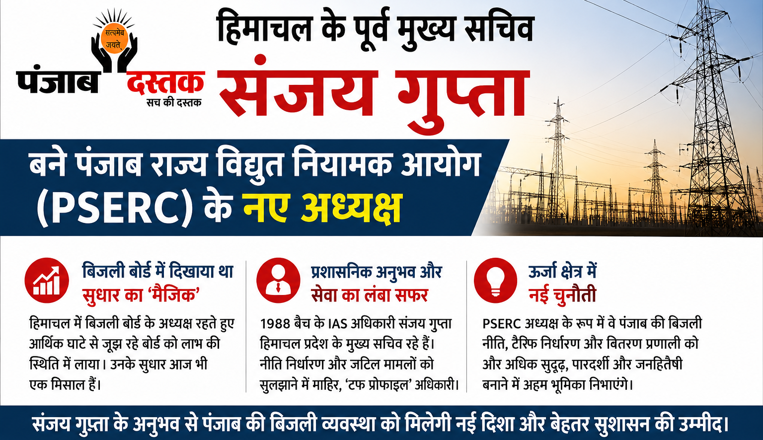 पूर्व मुख्य सचिव संजय गुप्ता बने PSERC के नए अध्यक्ष