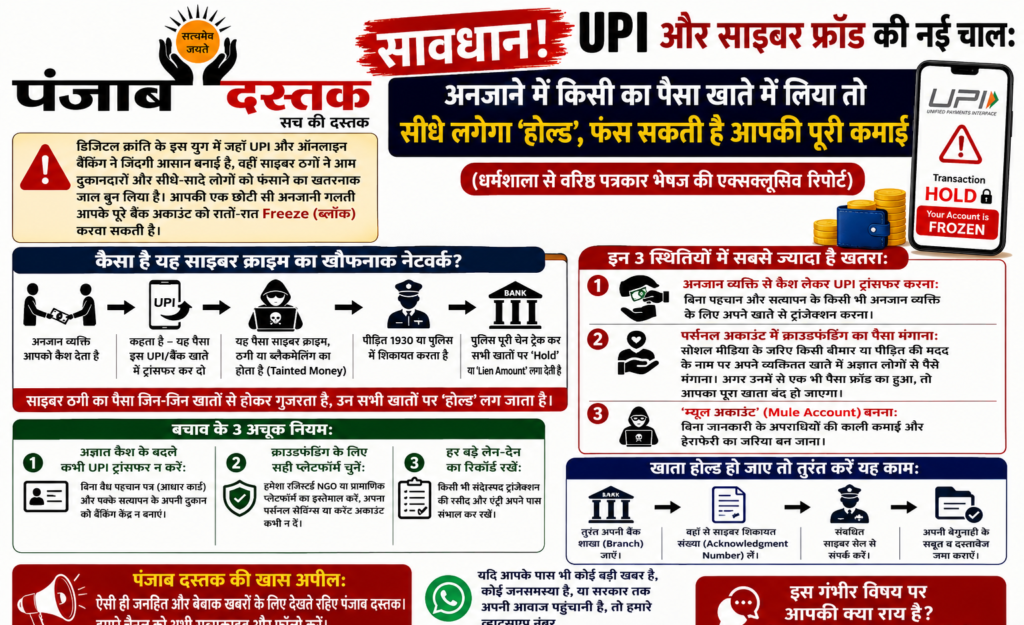 UPI साइबर फ्रॉड से बैंक अकाउंट होल्ड होने की चेतावनी
