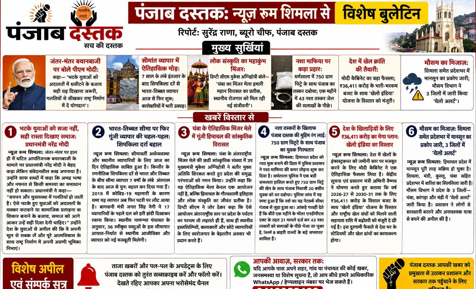 पंजाब दस्तक शिमला न्यूज़ बुलेटिन