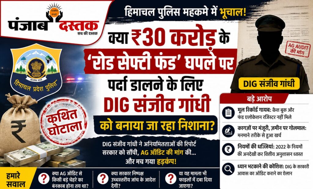 हिमाचल पुलिस रोड सेफ्टी फंड में 30 करोड़ की कथित अनियमितता और DIG संजीव गांधी