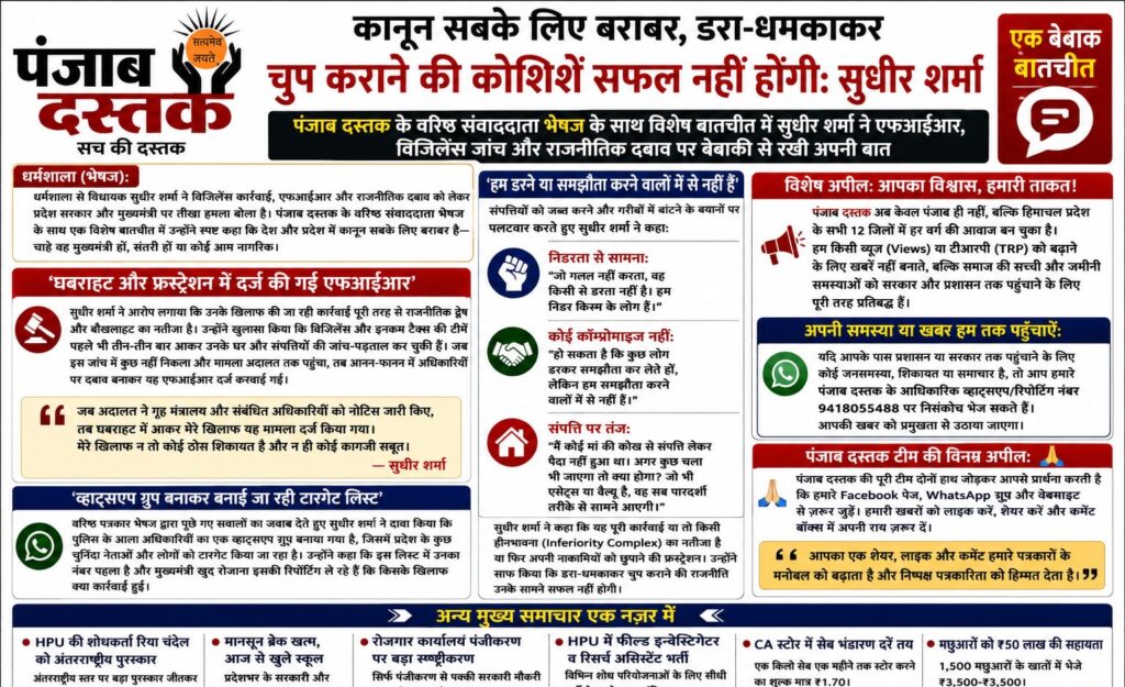 सुधीर शर्मा का FIR और विजिलेंस जांच पर बयान