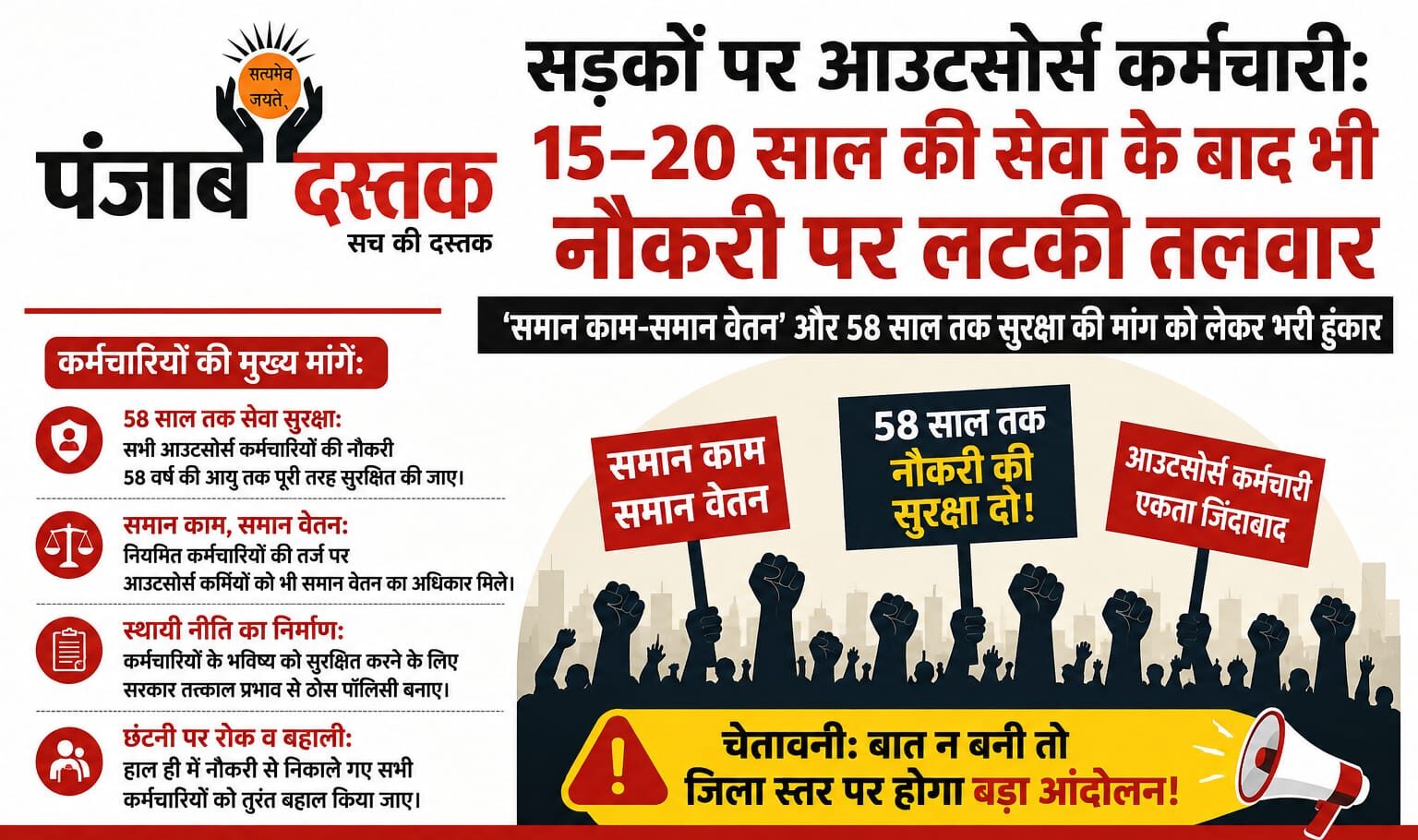 हिमाचल में आउटसोर्स कर्मचारियों का प्रदर्शन और नौकरी सुरक्षा की मांग