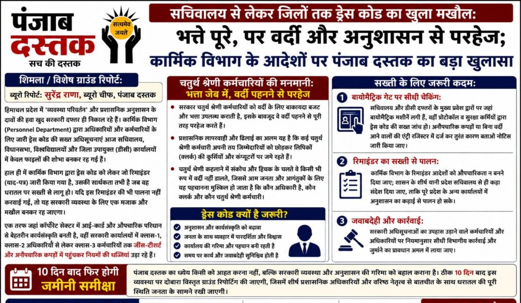 हिमाचल में ड्रेस कोड की अनदेखी, सरकारी दफ्तरों में नियमों का मखौल