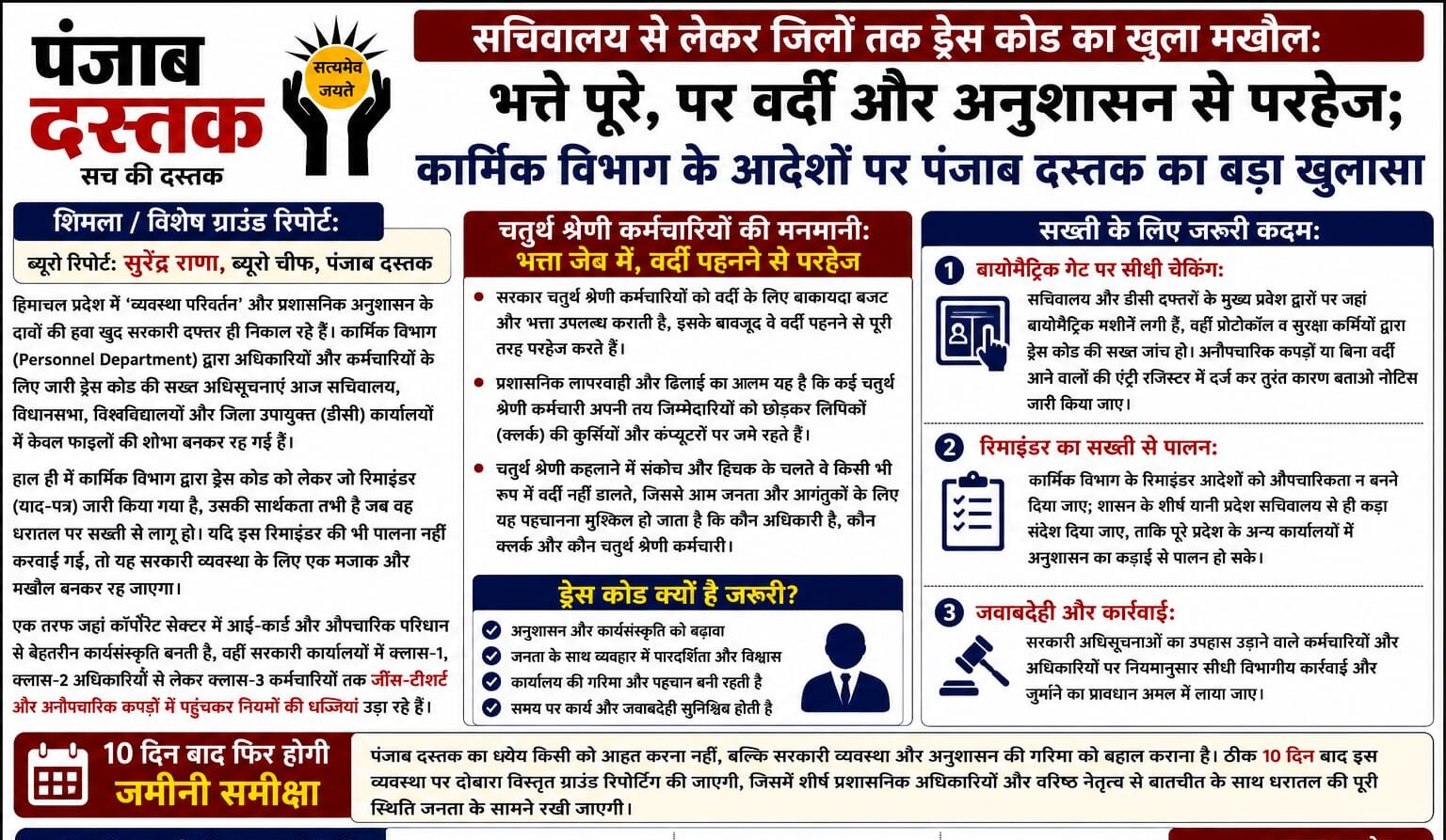 हिमाचल में ड्रेस कोड की अनदेखी, सरकारी दफ्तरों में नियमों का मखौल