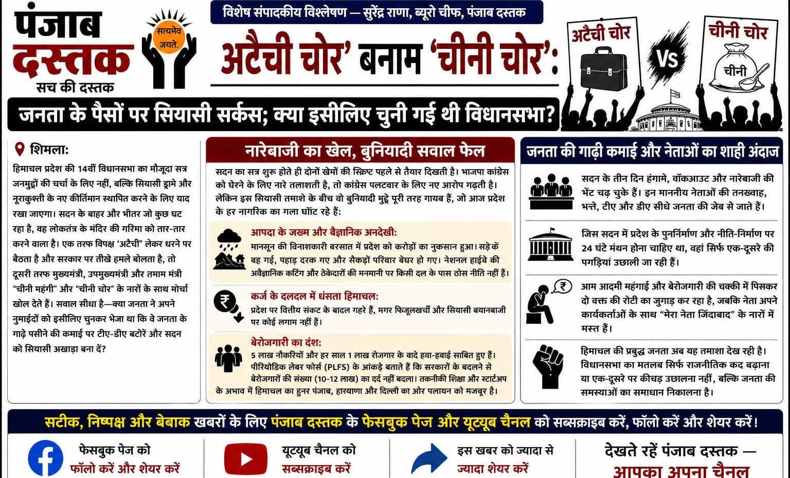 हिमाचल विधानसभा सत्र में अटैची चोर और चीनी चोर के नारों पर सियासी हंगामा