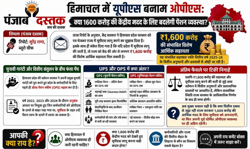 हिमाचल में UPS बनाम OPS पेंशन व्यवस्था पर बढ़ी सियासी हलचल