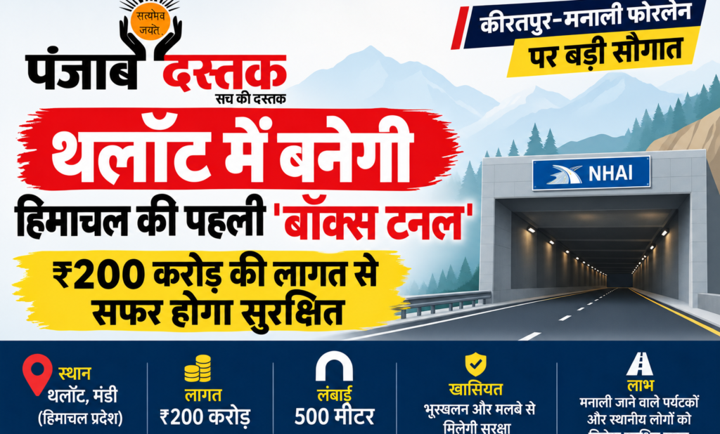 थलॉट में निर्माणाधीन बॉक्स टनल की परियोजना