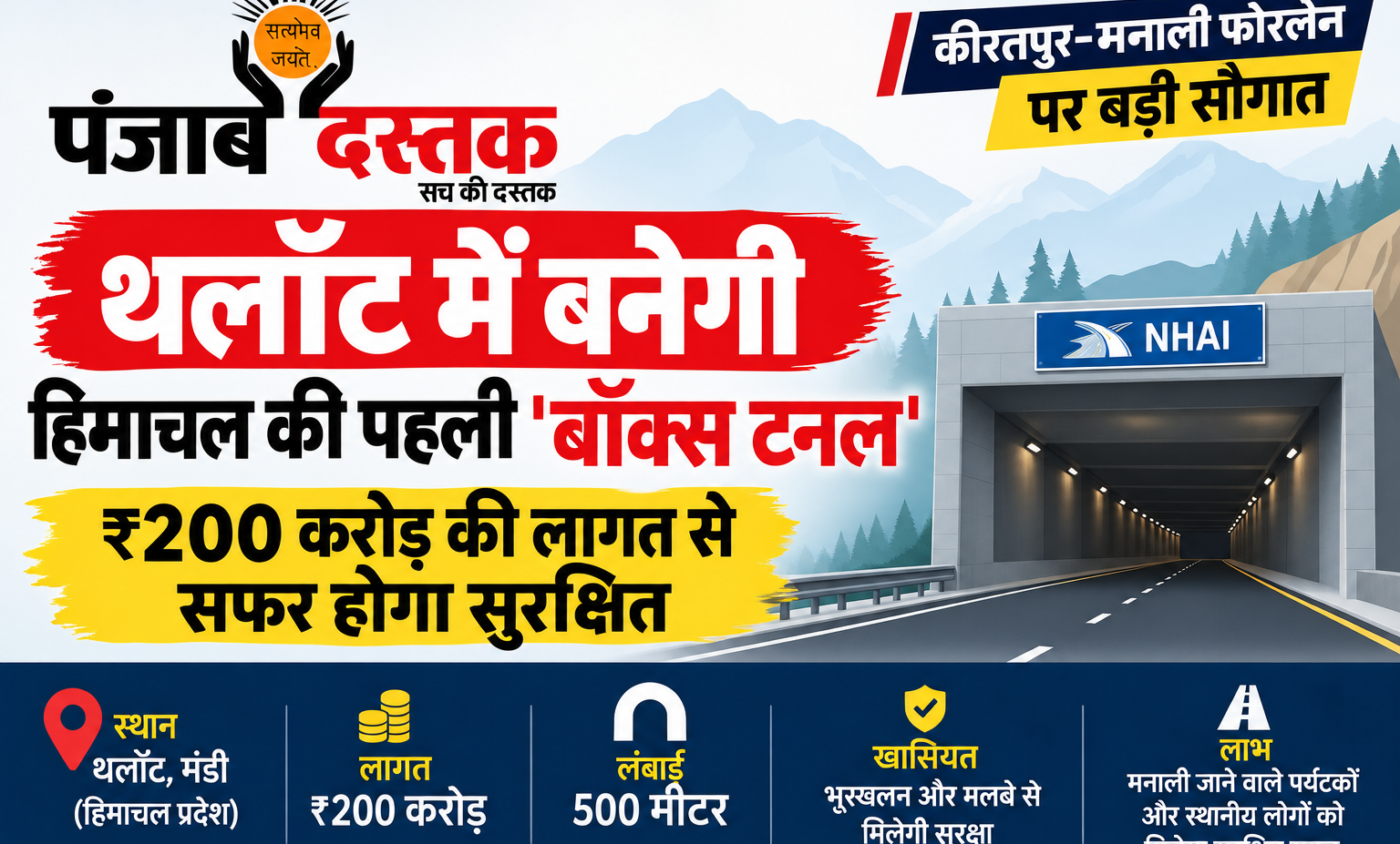 थलॉट में निर्माणाधीन बॉक्स टनल की परियोजना
