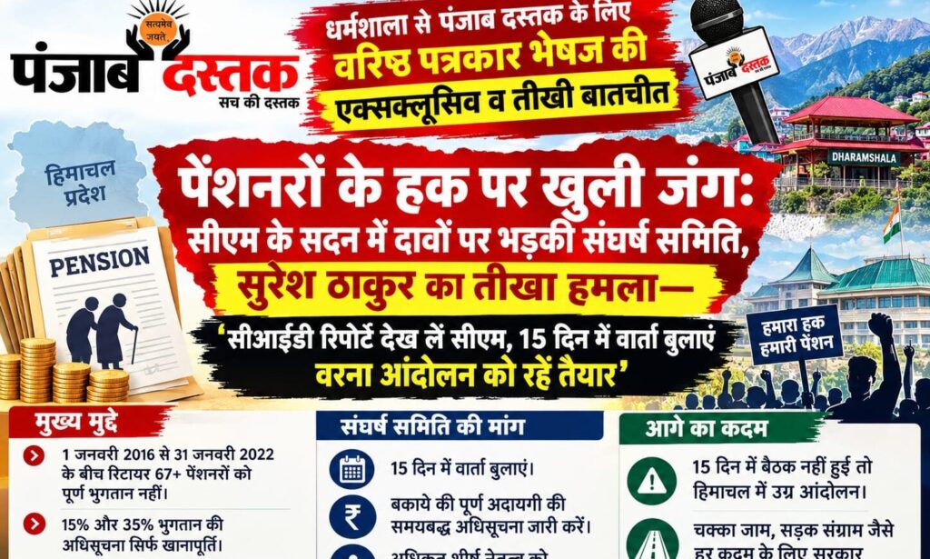 हिमाचल पेंशनर आंदोलन को लेकर सुरेश ठाकुर ने सरकार को 15 दिन का अल्टीमेटम दिया