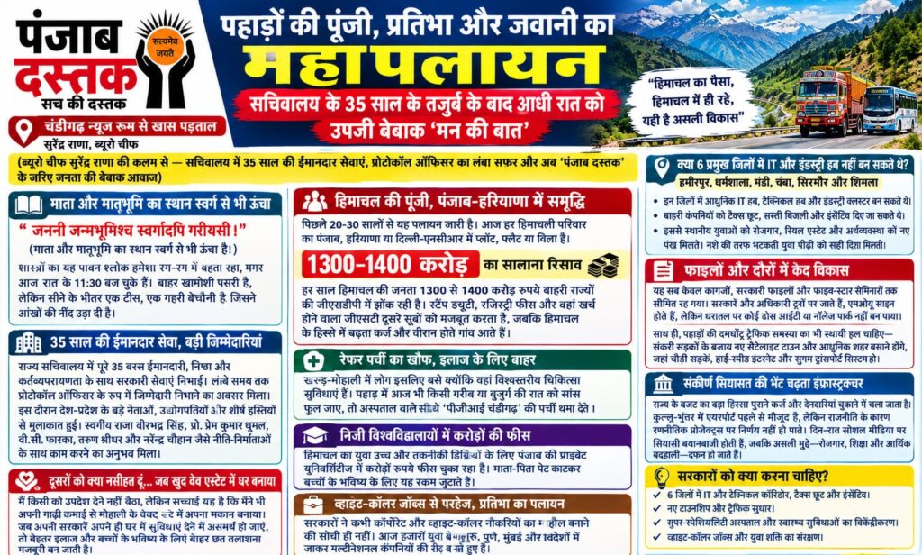 हिमाचल प्रदेश से युवाओं और प्रतिभा का पलायन