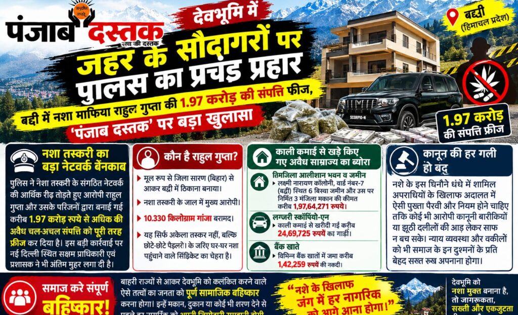 बद्दी पुलिस ने राहुल गुप्ता की 1.97 करोड़ रुपये की संपत्ति फ्रीज की