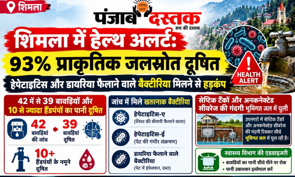 शिमला में दूषित प्राकृतिक जलस्रोत और बावड़ियां