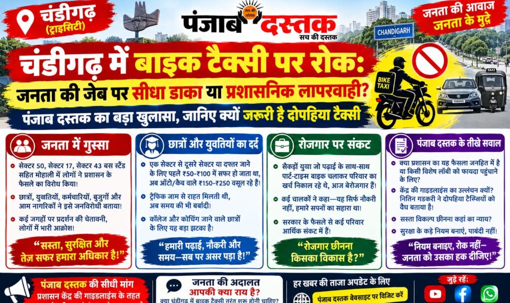 Chandigarh bike taxi drivers protest against service suspension
