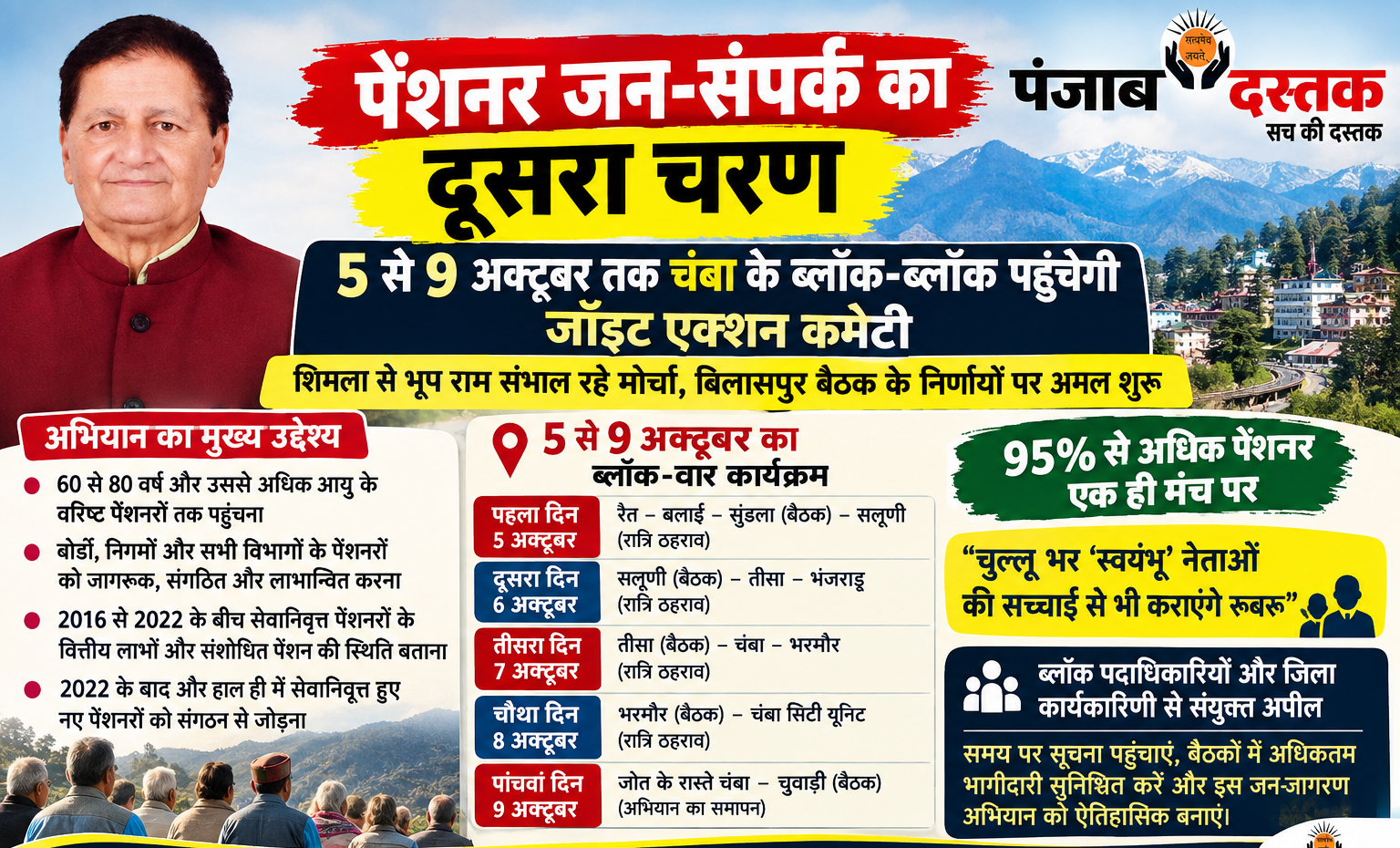चंबा में पेंशनर जॉइंट एक्शन कमेटी का जन-जागरण अभियान