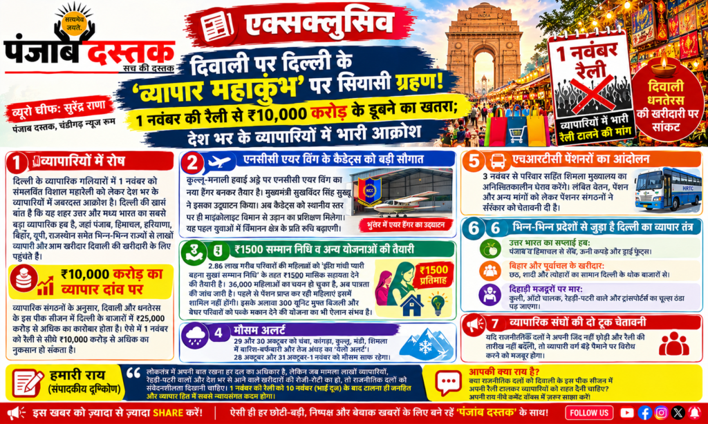 दिल्ली में दिवाली कारोबार और 1 नवंबर की रैली को लेकर व्यापारियों की चिंता