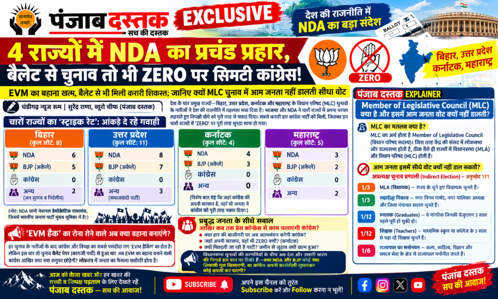 MLC चुनाव में NDA और कांग्रेस के प्रदर्शन की खबर