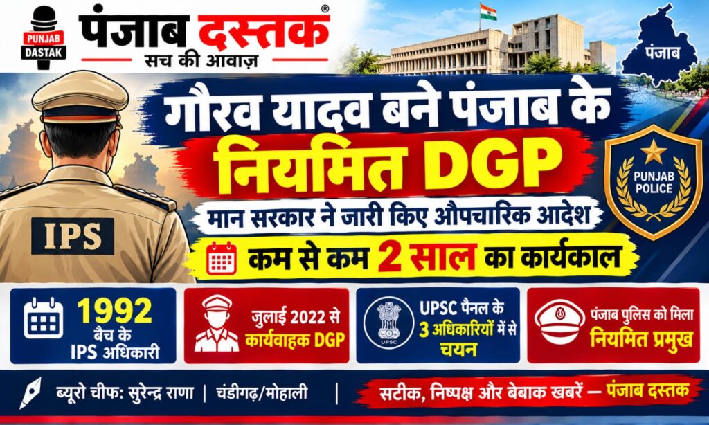 आईपीएस गौरव यादव बने पंजाब के नियमित डीजीपी