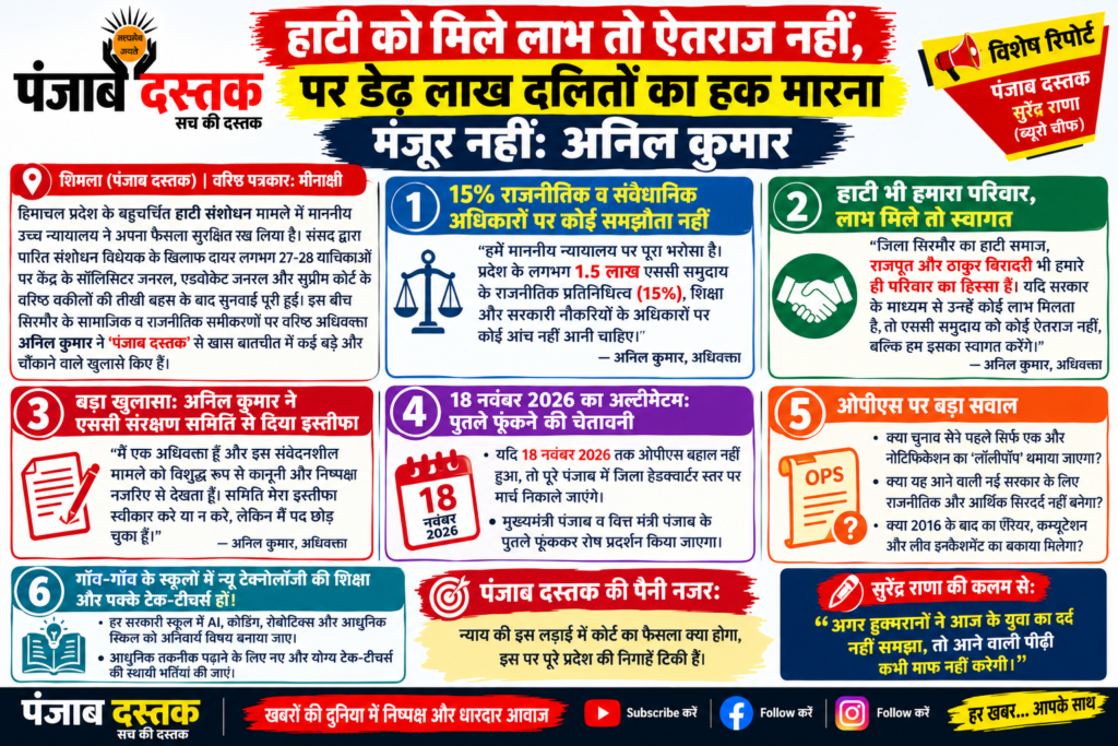 हाटी संशोधन मामले पर अधिवक्ता अनिल कुमार का बयान